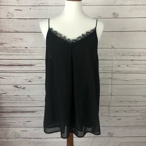 Ro & De Black Laced Tank Top